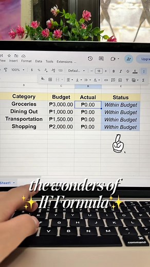 The IF formula is magic ✨ #googlesheets #googlesheetstips #budgettracker #budgeting