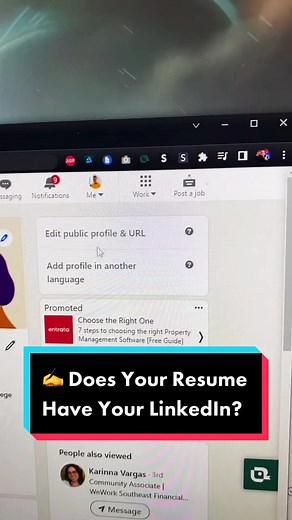 Does your resume have a link to your LinkedIn profile? An application will often ask for a link, the hiring manager will plan to go there, so you might as well save them some time getting there. The best practice is not to hyperlink the word “LinkedIn” but to include the full URL. Creating a customized LinkedIn URL is also a great way to stand out while adding some personalization. #linkedin #linkedintips #linkedinprofile #linkedinprofiletips #linkedinprofilereview #careeradvice #careertok #resu