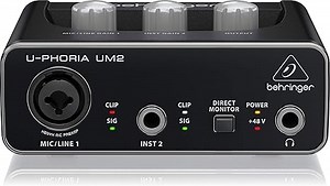 Behringer UM2 Audiophiles 2x2 USB Audio Interface mit XENYX Mikrofonvorverstärker