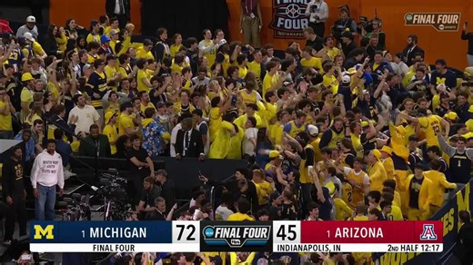 Michigan just turned the Final Four into a straight-up EXECUTION 🔥 Arizona’s “firepower”? Got absolutely COOKED by Wolverine D. 72-45 and it’s STILL not even close 💀 Follow @MediaOffScript