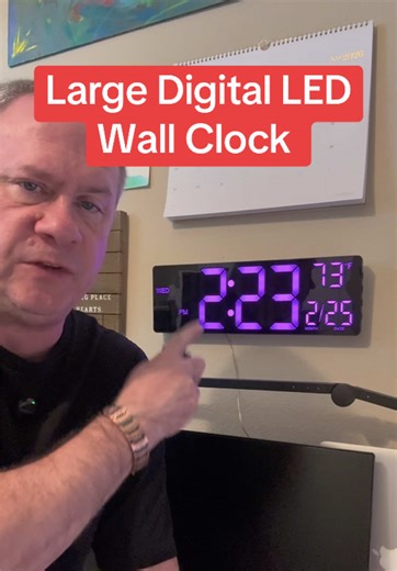 16.5-Inch LED Digital Wall Clock with Remote Control