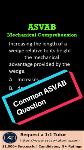 ⚙️ Important ASVAB Mechanical Comprehension Question Review! 🧠💥 Most test-takers miss this one — can you get it right? 🔧 🎯 Master ASVAB Mechanical Concepts & boost your score fast! 🚀 #ASVAB #ASVABPrep #MechanicalComprehension #ASVABPractice #ASVABTest