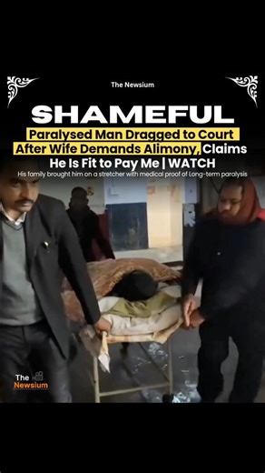The Newsium on Instagram: "A controversial alimony case from Kanpur has drawn public attention after a paralysed man was brought to a family court on a stretcher during a maintenance hearing filed by his wife. The incident occurred when the court took up a petition related to financial support under Section 125 of the Criminal Procedure Code (CrPC). According to reports, the wife demanded maintenance and claimed that her husband was physically fit and capable of earning. She allegedly stated tha
