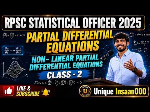 Partial Differential Equations || Rpsc Statistical Officer( सांख्यिकी अधिकारी ) 2025 || Math for So
