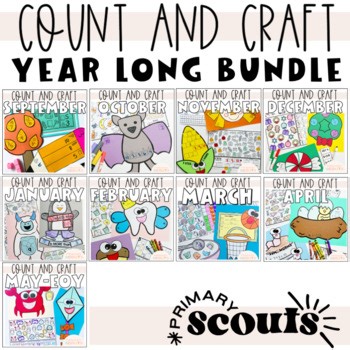 Kindergarten Math Crafts BUNDLE | Math Craftivity |  Math Bundle Centers