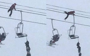 118K views · 134 reactions | Dramatic footage shows an incredible rescue as a man dangles unconscious from a ski lift. | Telegraph News | Facebook