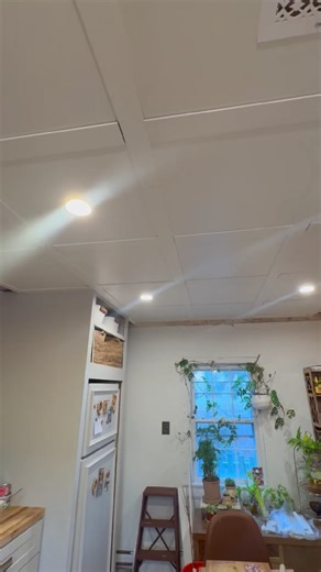 Watch this kitchen ceiling go from plain to stunning