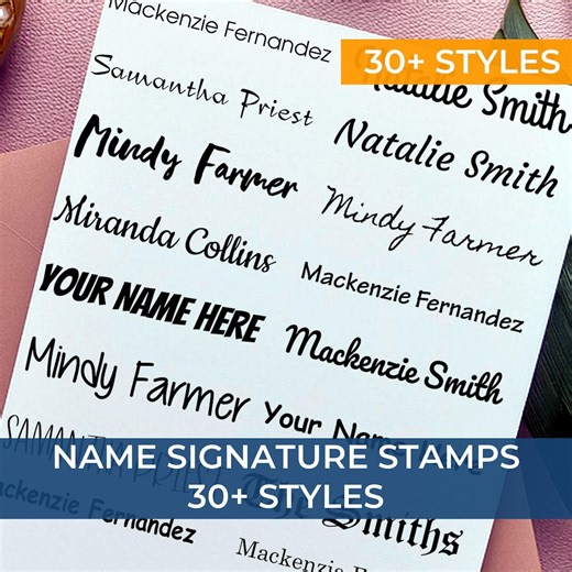 Personalized Self-inking Signature Stamp for Office, Cursive Calligraphy Name Rubber Stamp - Etsy