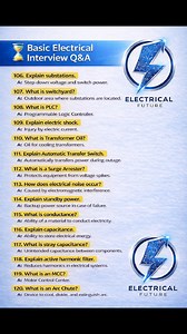 Basic Electrical Interview Q&A♻️🙏👌✨️📝📝👌♻️#electricianproblems #maintenance #plumber #design #tradesman #diy #engineers #led #wiring #automation #energy #tech #electricalsky #home #airconditioning #industrial #arduinoproject #electricalprojects #electricianstools #electronicsengineering #robot #electricallife #microcontroller #interiordesign #heating #electricalwiring #building #mechanicalengineering #ledlights #safety | Electrical Future