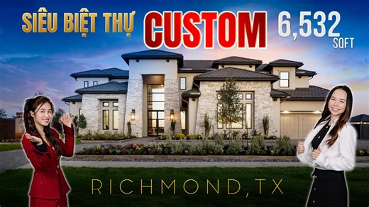 "BÓC TEM" BIỆT THỰ $1.3 TRIỆU ĐÔ TẠI RICHMOND, TX - Có gì mà Sang Xịn Mịn dữ vậy? 😱 Mùa lễ này, các anh khỏi lo mua quà gì tặng vợ, tặng nguyên căn nhà này là đảm bảo "nóc nhà" mê tít thò lò luôn. 🔥 CĂN NHÀ "ĐẸP NHỨC NÁCH": ✨ Double Door & Cầu Thang Bay: Cửa kính đôi sang trọng cầu thang "Floating Staircase" (thường chỉ thấy ở nhà $3M ) tạo ấn tượng thị giác cực mạnh. ✨ Bếp "Chef-Grade" Đẳng Cấp: Đảo bếp Quartz Matte nguyên khối khổng lồ, tủ lạnh Built-in ẩn mình tinh tế, bếp gas 6 lò, và dàn 