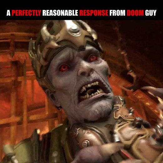 Perfectly Reasonable Response From Slayer💀 #doom #doometernal #doomslayer #doomthedarkages