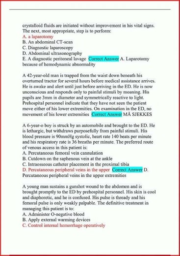 Atls Exam All Questions And Answersupdate video