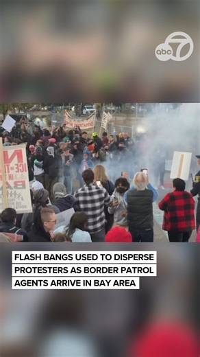 74K views · 930 reactions | A protest greeted Border Patrol agents as they arrived at Coast Guard Island Thursday morning. Coast Guard security had to use flash bangs to get them though the crowd, which could be heard shouting “shame” at agents. | ABC7 News | Facebook