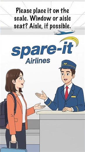 ✈️ Airport Check-In Conversation | Learn English Through Real Situations 🎧 #englishlanguagelearning