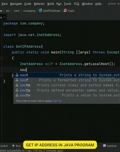 get ip address using java😱 | how to | #coding #java