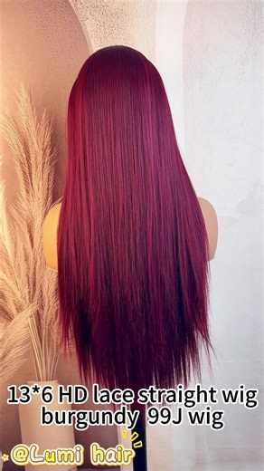 Red burgundy wig, zero effort❤️❤️❤️#syntheticwig #fashionwig #fyp #straightwig #burgundywig