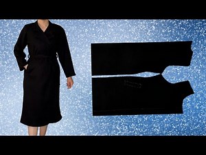 🧥 Sew a Stylish & Warm Coat | Grey Wrap Coat Tutorial with No Pattern ❄️