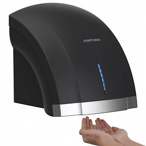 Interhasa! High Speed Automatic Hot Cold Wind Commercial Hand Dryer, 110V, 8-10 s Dry Time, Compact, Black