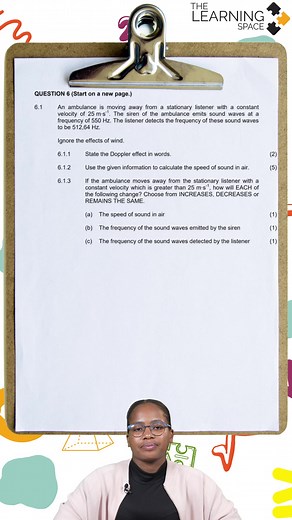 Grade 12 Doppler Effect Past Paper Question Explained