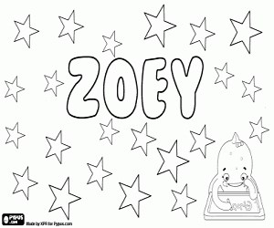 Zoey, variant of Zoe coloring page printable game