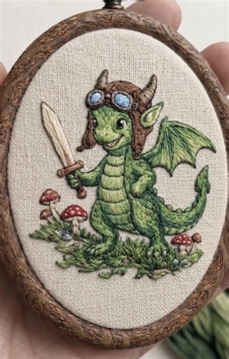 Dragon with Sword – Hand Embroidery Pattern PDF