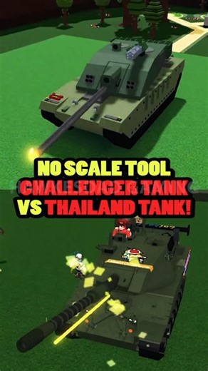 Roblox Build a Boat for Treasure No Scale Tool Challenger Tank vs Thailand Tank! #babft #roblox