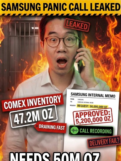 LEAKED: Samsung CEO Emergency Call Needs 50M Oz, COMEX Offers 5M. #silver #silverprice #financialcrisis #marketcrash