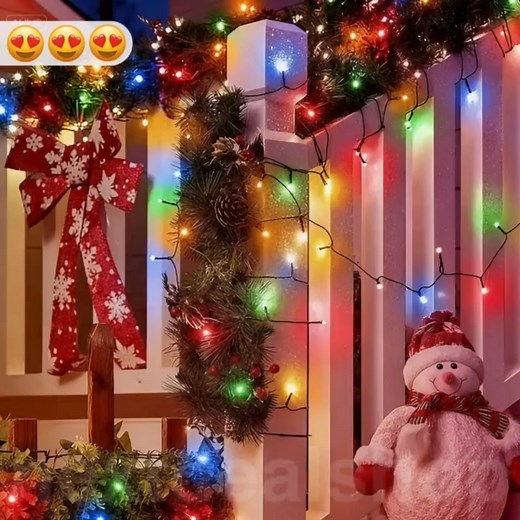 🎄 Light up your holiday entrance with solar-powered magic! These multicolor fairy lights bring festive cheer to your doorway, charging by day and glowing all night long. 🌟 Link in comments! 👇 | Next Deal Shop