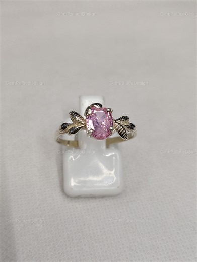 Pink Sapphire Ring Statement 925 Sterling Silver Ring Minimalist Gemstone Ring Solitaire Pink Sapphire Rings for Women - Etsy