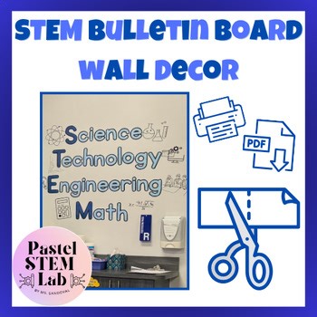 STEM Wall Bulletin Board Science, Technology, Engineering, Math Classroom Decor