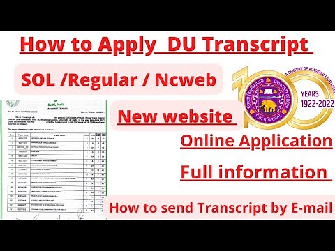 How to Apply DU Transcript 2022 || Complete Process || University of Delhi