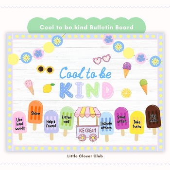Cool to Be Kind Bulletin Board Kit | Summer Kindness SEL Classroom Decor