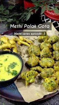 Methi Palak Pakode Without soda - with special trick #viral #foodshorts #breakfastfoods