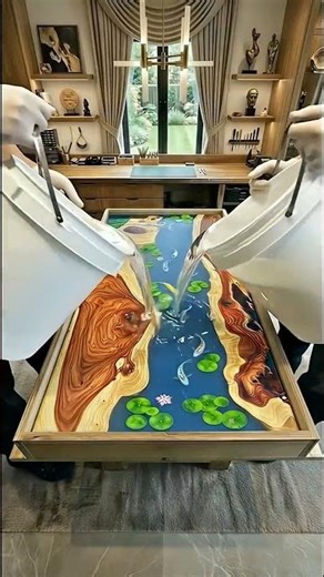 Realistic Koi Pond Epoxy Table 🐟✨ Looks Like Real Water! (Satisfying Resin Build)