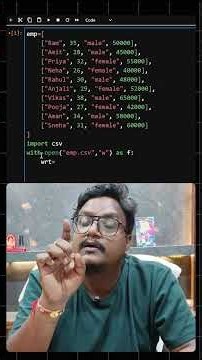 Python CSV File Tutorial | Python Data Ko CSV Me Save Kaise Kare? #python #coding