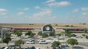 Train Entering To a Station At Netivot City At Israel State