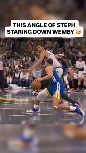Steph shooting a rainbow three over Wemby and staring him down as it swishes is crazy work 😅 | ESPN