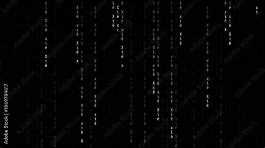 Abstract Digital Code Falling Animation with xie xie Text. Loop Video