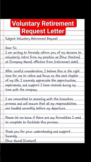 voluntary retirement request letter #retirement