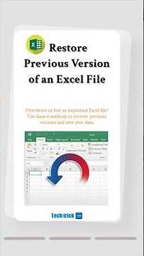 Lost Excel Work? Here’s How to Restore Previous Versions!#exceltips #exceltutorial #filerecovery