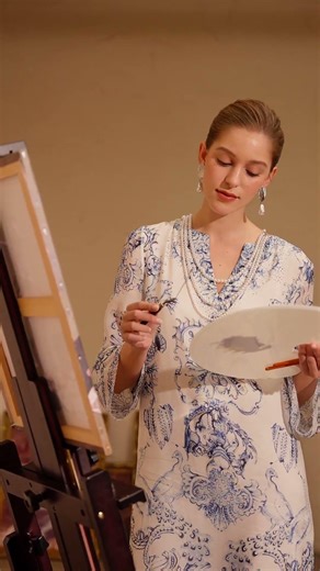 Silk Italian Floral Printed V-Neckline Dress - Valentine's Edit