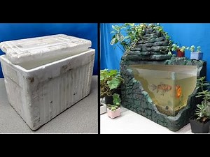 como hacer un acuario casero con material reciclado // acuario con nevera de icopor