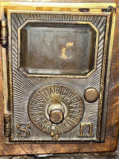 Antique Wooden PO Box | Brass Combination Lock, Americana Decor - Etsy