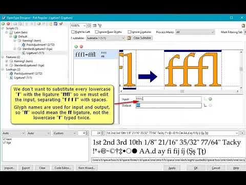 FontCreator 10 1 Adding OpenType Features