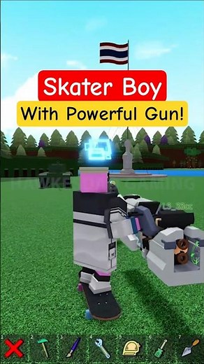 Roblox Build a Boat for Treasure Skater boy Mech with Powerful Spring Shell Gun! #babft #roblox