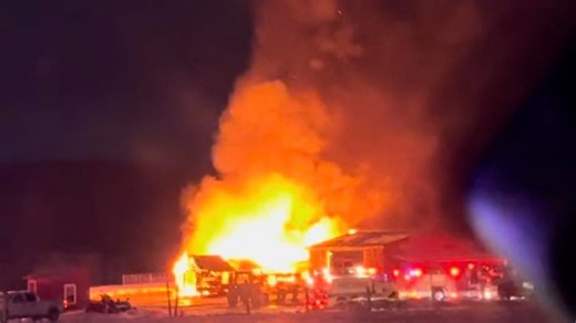 Huge barn fire erupts in Stockport