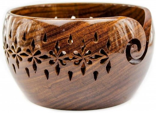 Handcrafted Rosewood Yarn Bowl: Knitting & Crochet Organizer - Etsy
