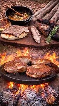 Steak on Fire with Whiskey 🔥🥩 Insane Outdoor Cooking!