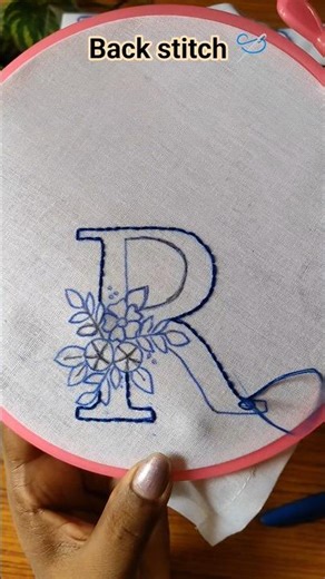 Perfect Back Stitch for Beginners 🔥/ Back Stitch ✨ #embroidery #backstitch #art #shorts