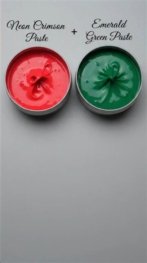 Red + Emerald Green = ?? 🧡 Satisfying Paint Mixing #shorts